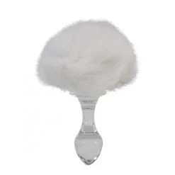 Bunny Tail Faux Fur Magnetic Glass Butt Plug