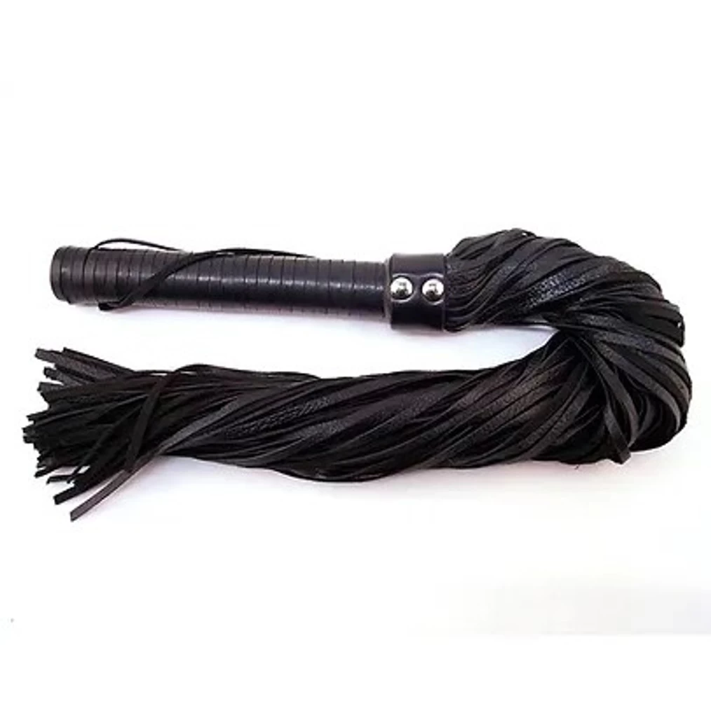 Rouge Flogger, Leather W/Leather Handle