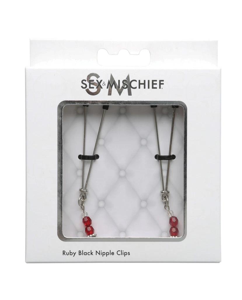 Sex And Mischief Sexperiments Ruby Black Nipple Clamps - Image 2