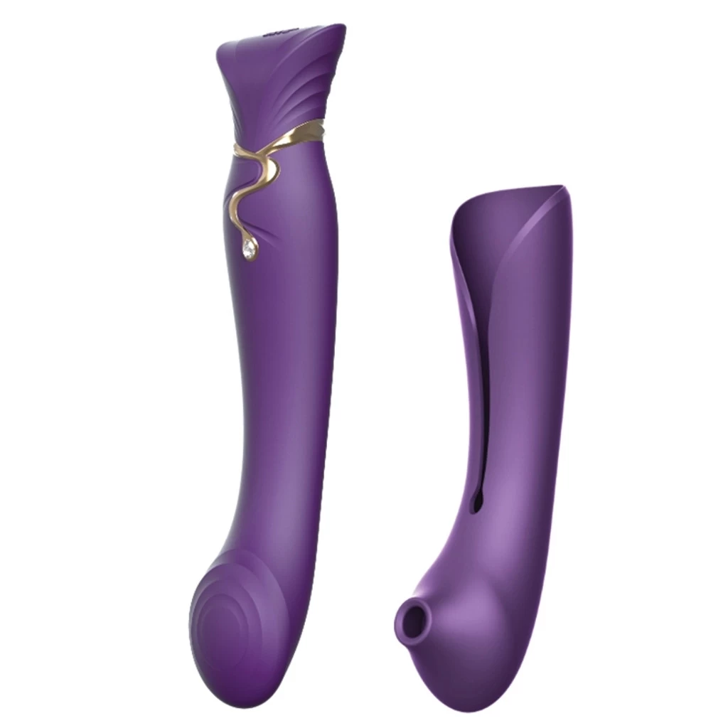 Queen Set G-spot PulseWave Vibrator With Suction Sleeve Jewel - Image 4