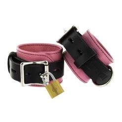 XR Brands Strict Leather Deluxe Locking Wrist Cuffs